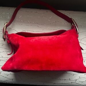 Red Suede J. Crew Purse